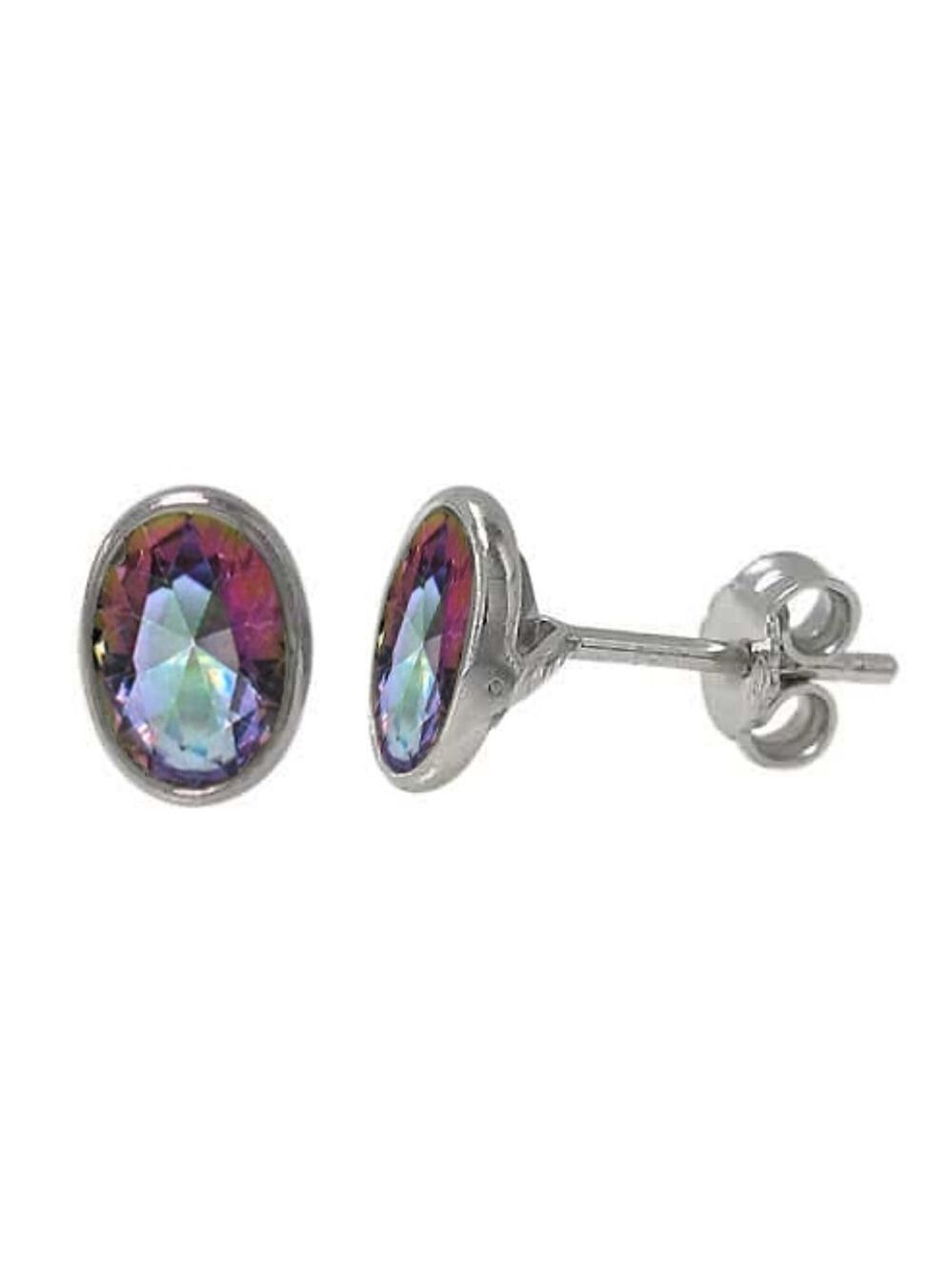 Mystic topaz stud earrings in Sterling Silver    🆕